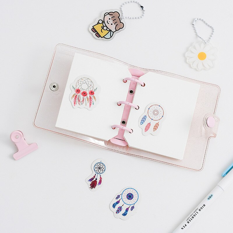 ARYA 10x10cm Portable Planner Notebook 3Holes Shiny Cute Mini Diary 3'' Photocard Album Holder Kawaii Diary Binder