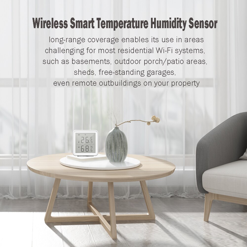 Tuya WIFI Temperature And Humidity Sensor Smart Home Indoor Intelligent Sensor Thermometer Humidity Meter Work With Alexa Google