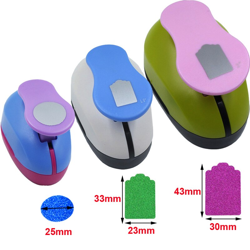 3pcs 25mm 35mm 50mm paper cutter дырокол Circel Flower punch hole puncher eva foam Scrapbook punchers DIY perforadora de papel: 253343mm Circle Tag