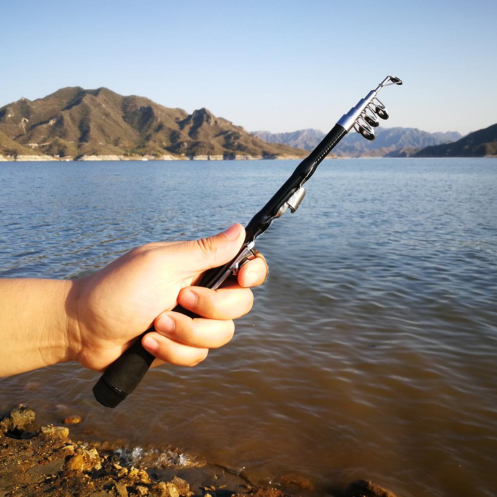 Portable Rock Fishing Rod Ultrashort Telescopic Carbon Spinning Fishing Pole