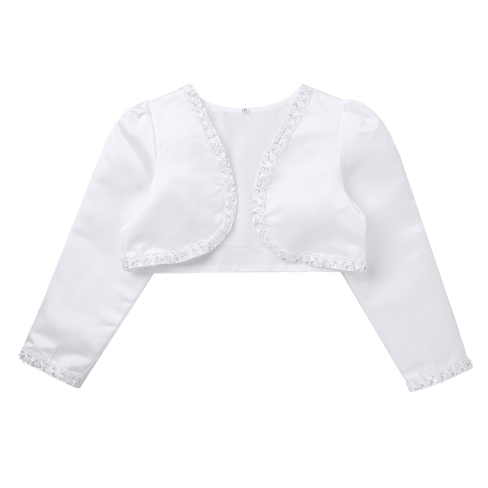 Giacca a maniche lunghe per bambini Bolero in rilievo bianco coprispalle da sposa mantelli da sposa scialle Cardigan capispalla cappotti abiti da ragazza di fiori