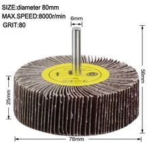 Grinding Wheel 16-80mm 6mm Shank 80 Grit Sanding Flap Wheel Disc Abrasive Furniture Handicrafts Molds Polishing Power Tool