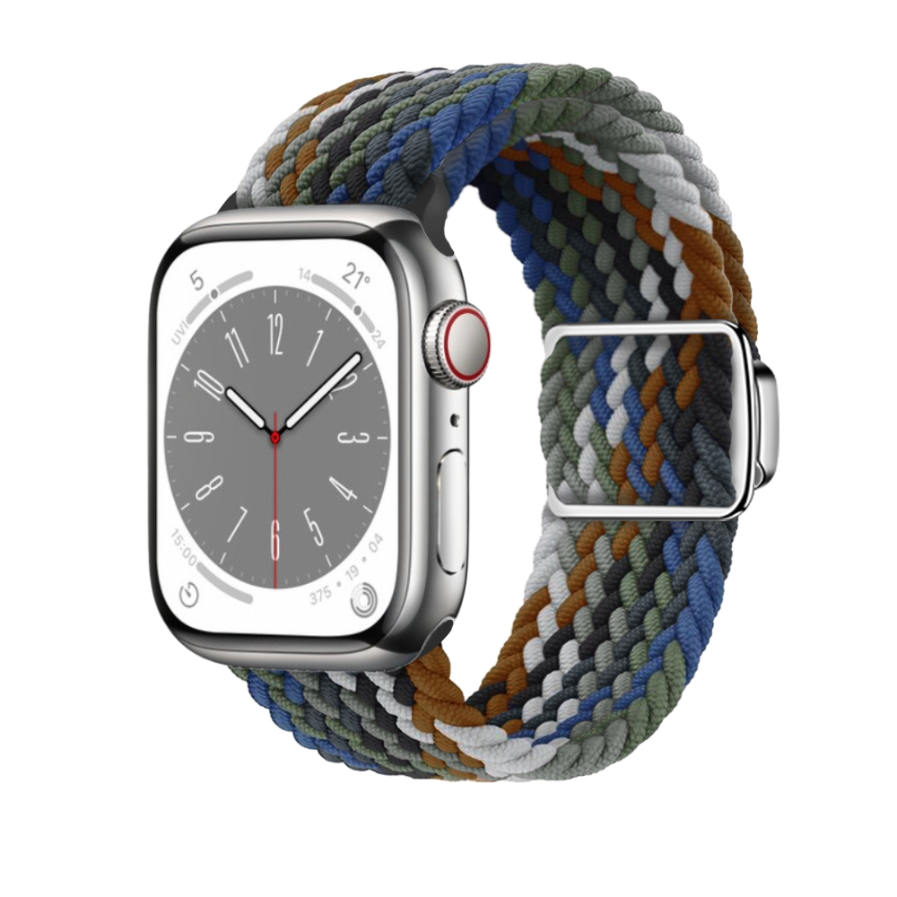 Nylon-Schlaufenarmband für Apfel Uhr Band 45 mm 44 mm 46 mm 42 mm 49 mm 41 40 38 mm Magnetarmband iWatch Serie Ultra 10 9 8 7 6 5 SE: Schwarz grau / 12mm
