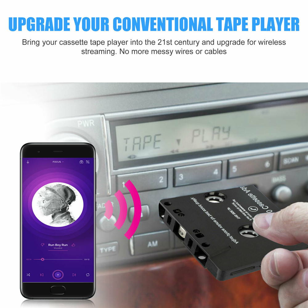 Auto Bluetooth Cassette Adapter Bluetooth 5.0 Car Audio Stereo Cassette Adapter Aux Auto Cassette Speler