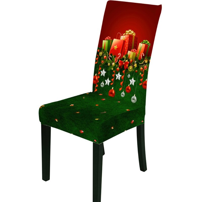 Jule spisestue stol beskytter slipcover stretch aftagelig vaskbart sæde bagcover xmas festindretning: 5 ac 304839-17