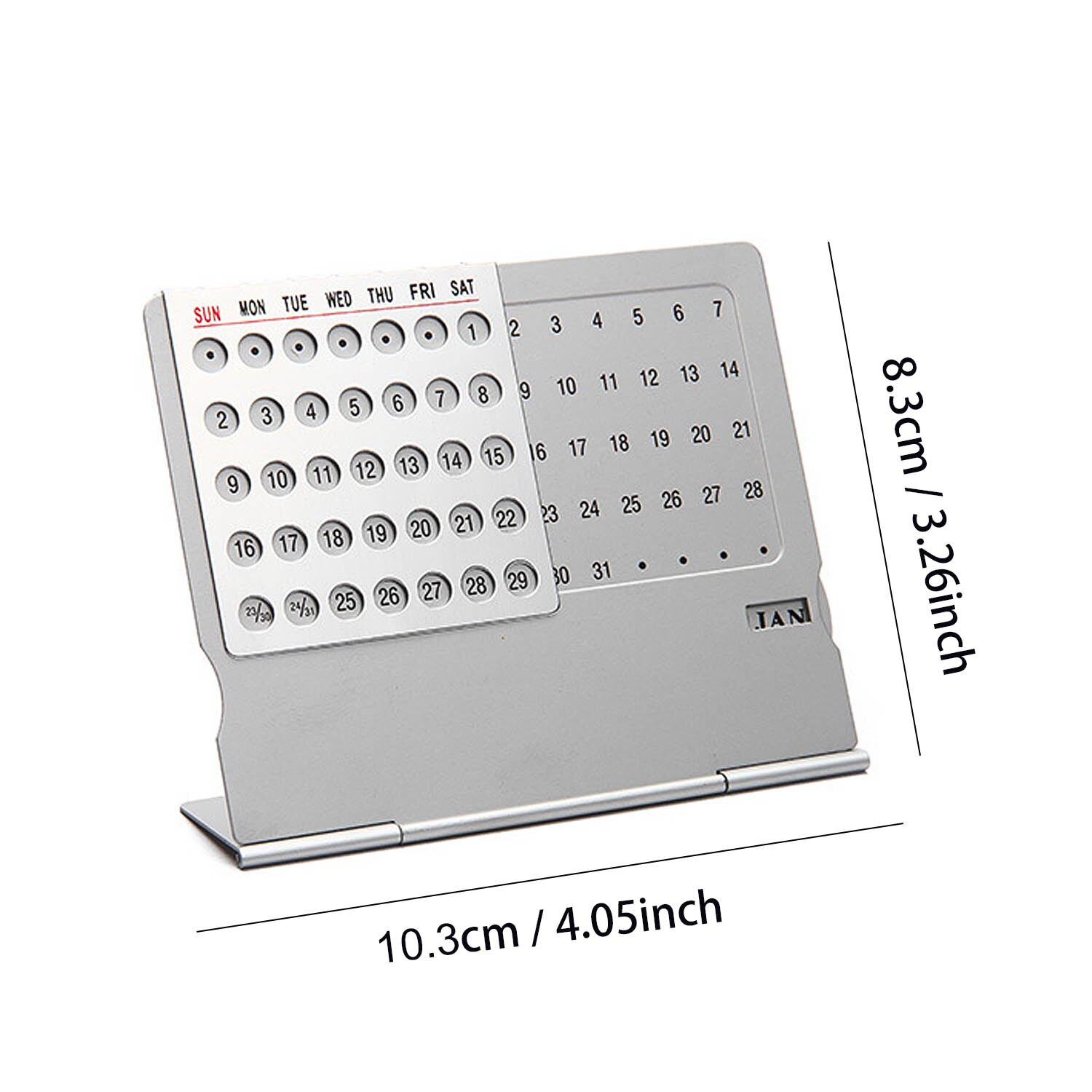 Aluminum Desktop Calendar Super Perpetual Unique 100 Years Calendar for School Home Office Supplies