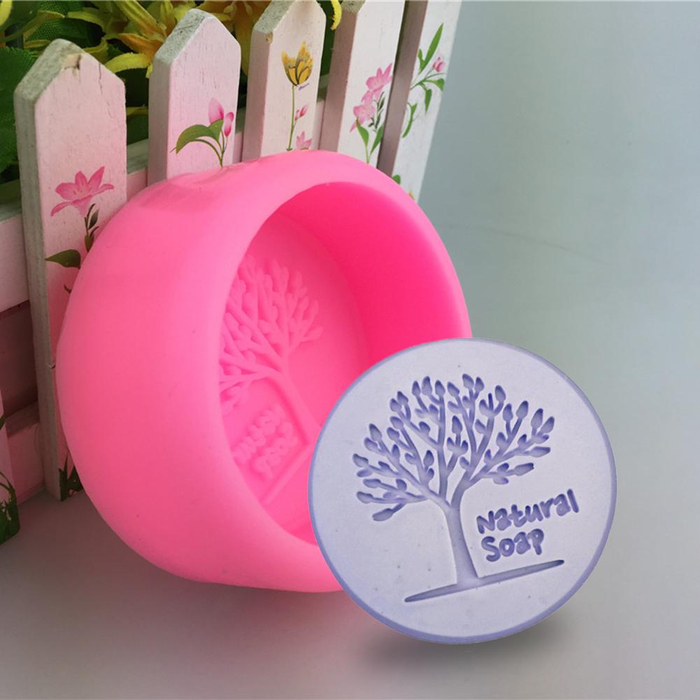 Round Natural Tree Handmade Soap Silicone Mold DIY Christmas Soap Mold Soap Making Supplies Cake Decorating Tools Chocolate Mold