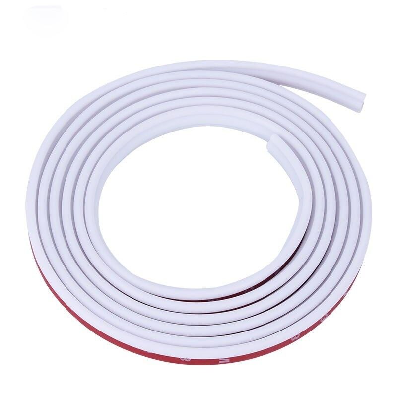 4M Car Window Door Engine Hood Cover Auto Anti Collision Rubber Seal Strip Car Door Seal Edge Trim Noise Insulation Accessories: 4M white