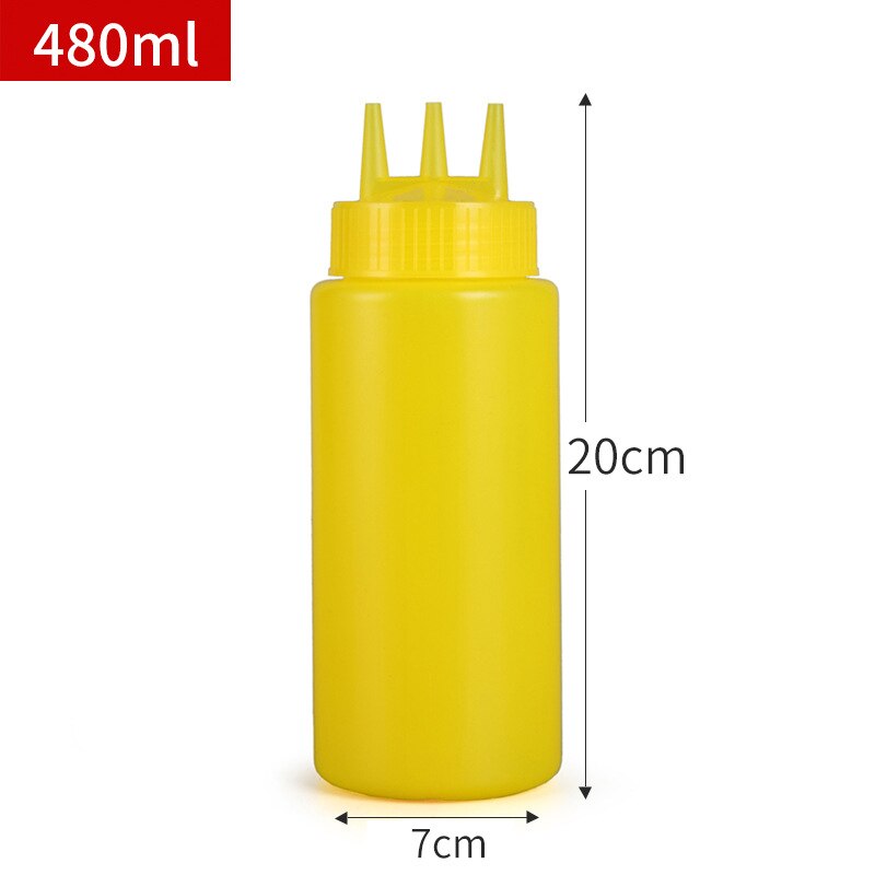360ml Squeezing Bottle With 3 Hole Sauce Vinegar Oil Ketchup Gravy Cruet Condiments Dispenser K888