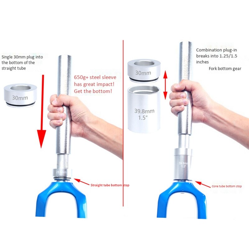 Bike Fork Crown Race Setting Tool Installation Tool For 1-1/8 inch Fork 1-1/4 inch 1-1/2 inch Tapered Fork