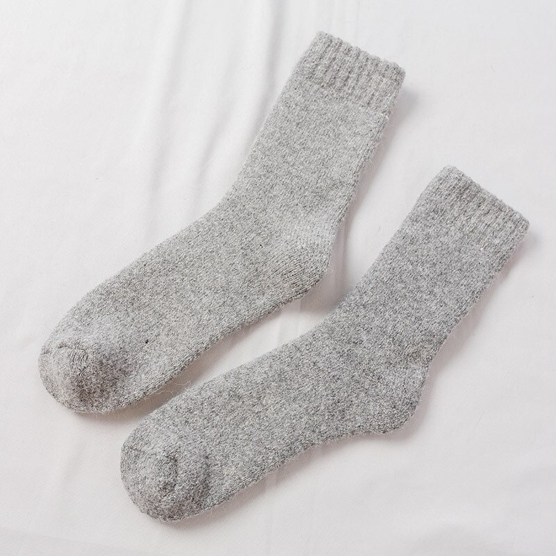 Calcetines de lana súper grueso para hombre, calcetines masculinos cálidos de invierno, calcetines de lana lisa, calcetines Hipster para deporte en casa para Otoño e Invierno: A-2