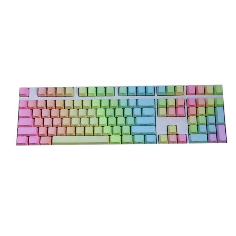 87/104/108 Keys OEM Profile Custom Side-Printed Keycaps PBT Backlit Gradient Keycaps for MX Cherry Mechanical Keyboard: 108RB