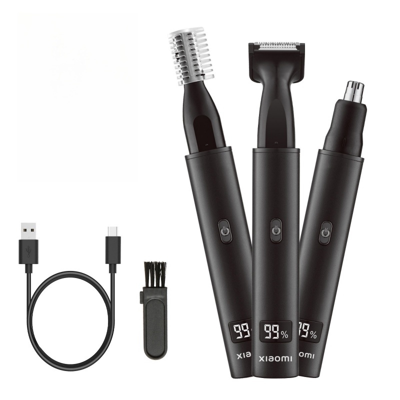 XIAOMI 3 in 1 Electric Rechargeable Nose Ear Hair Trimmer for Men Painless Sideburns Eyebrows Beard Hair Clipper Shaver