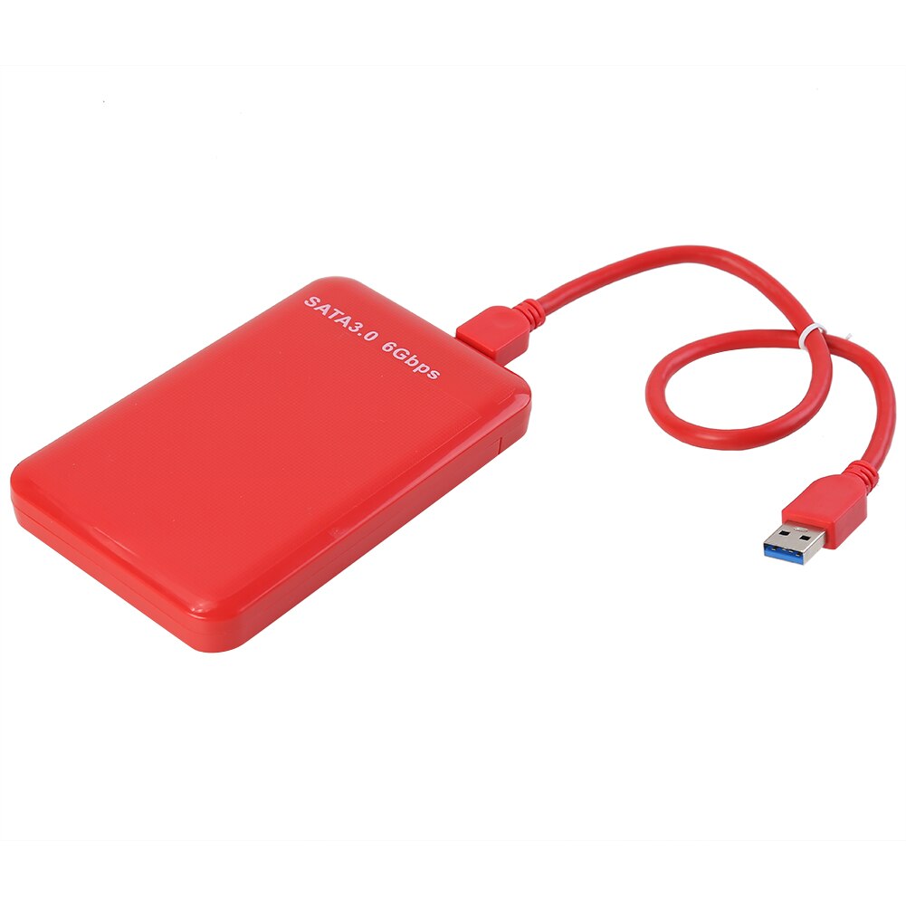 Portable 2.5inch HDD Case USB3.0 to SATA External Hard Drive Enclosure 6Gbps 3T UASP Tool Free SSD Hard Disk Case Box for Laptop: Red