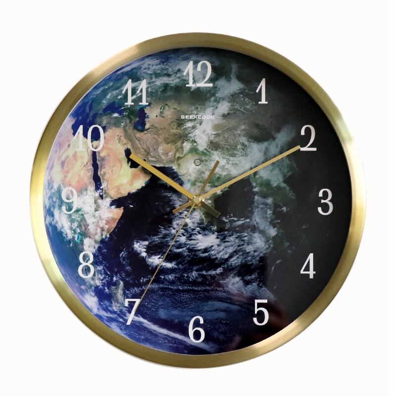 GEEKCOOK leuchtend Wanduhr Moderne Stimme Kontrolle Stille Nacht Lichter LED glühend Uhren Wohnzimmer Dekor