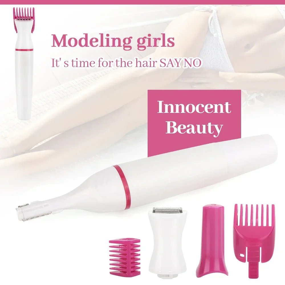 Afeitadora eléctrica 5 en 1 para mujer, máquina de afeitar femenina, Mini recortadora de afeitar, maquinilla de afeitar multifunción para cejas y axilas