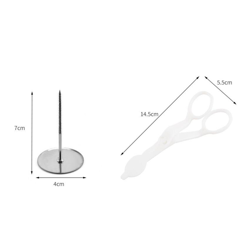 13.5*5.5*1.6cm Piping Flower Scissors+Nail Icing Stand Bake Cake Decorating Cupcake Pastry Tool Scissors Nail Transfer