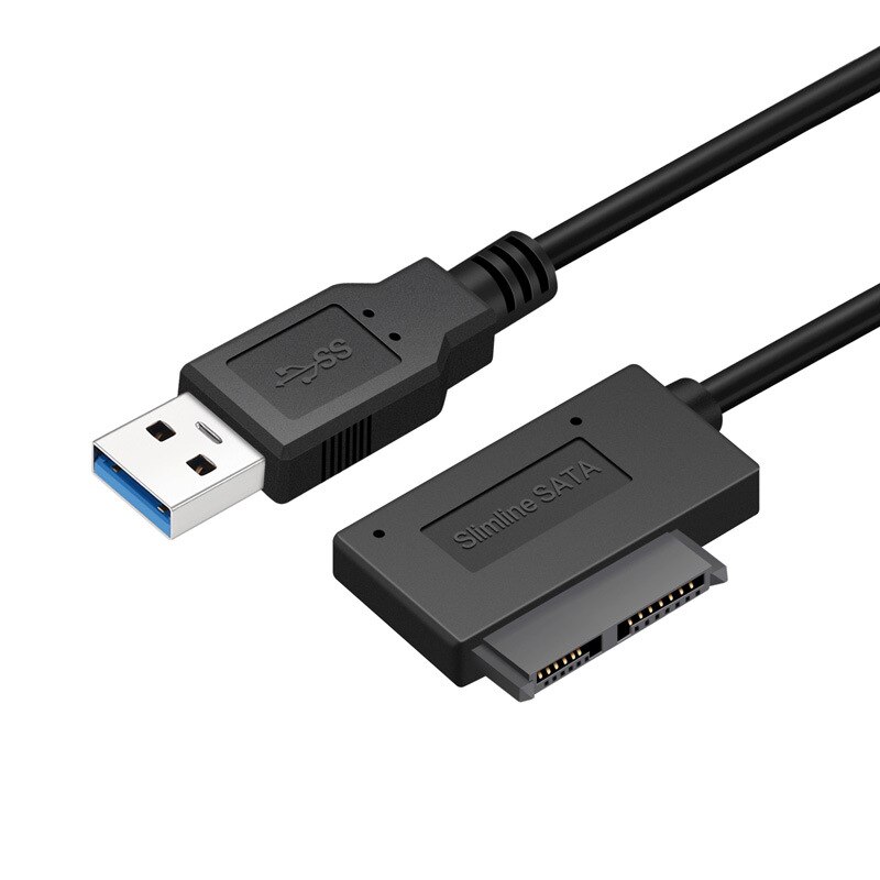 Usb 3.0 to 7+6 13 pin slimline sata kabel indikator til notebooks dvd/cd-rom til hdd caddy drev adapter