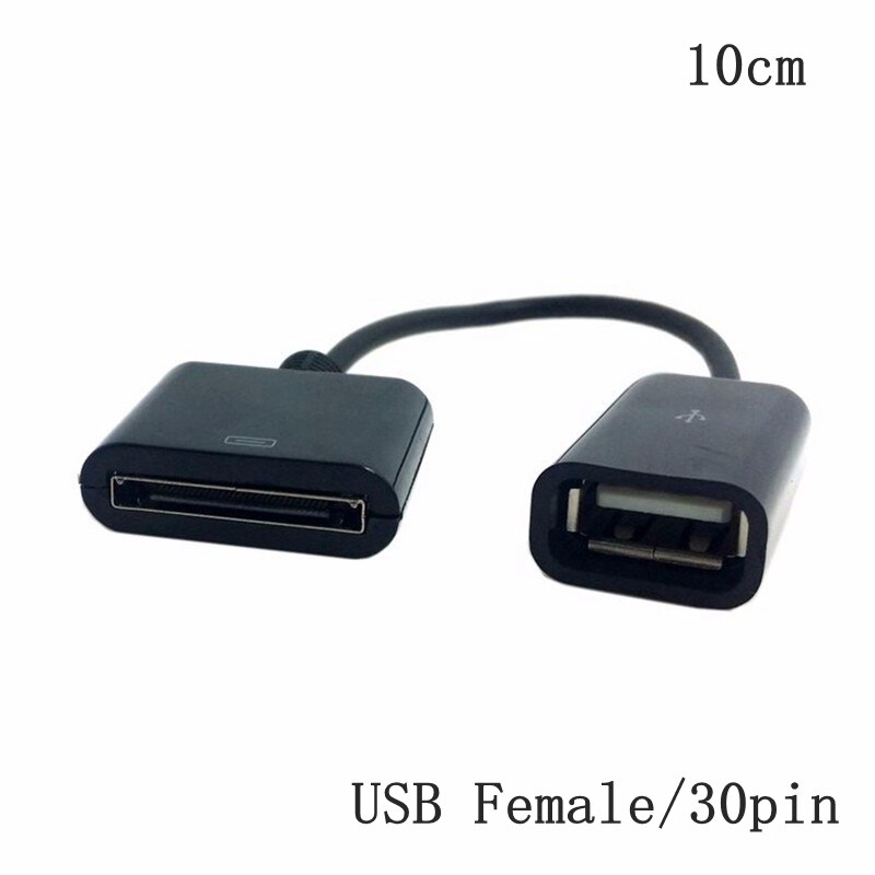Dock 30- pin hun til usb-c usb 3.1 micro usb 8 pin type c han kort opladningskabel til huawei xiaomi mac onplus 15cm: Usb sort