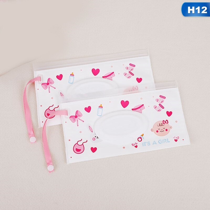 Portable Baby Wipes Box Wet Wipe Box Cleaning Wipes Carrying Bag Eco-Friendly Wipe Container Wristlet Wet Wipe Case: H12
