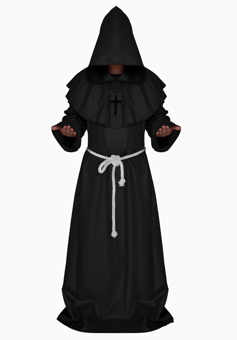 Monnik Hooded Gewaden Mantel Cape Friar Middeleeuwse Renaissance Priest Mannen Gewaad Kleding Halloween Comic Con Party Cosplay Kostuum