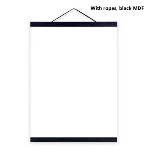 21/30/40/50/60cm magnetisk træ fotoramme væg plakat billede rulle kunstværk bøjle: Sort træ / 60cm