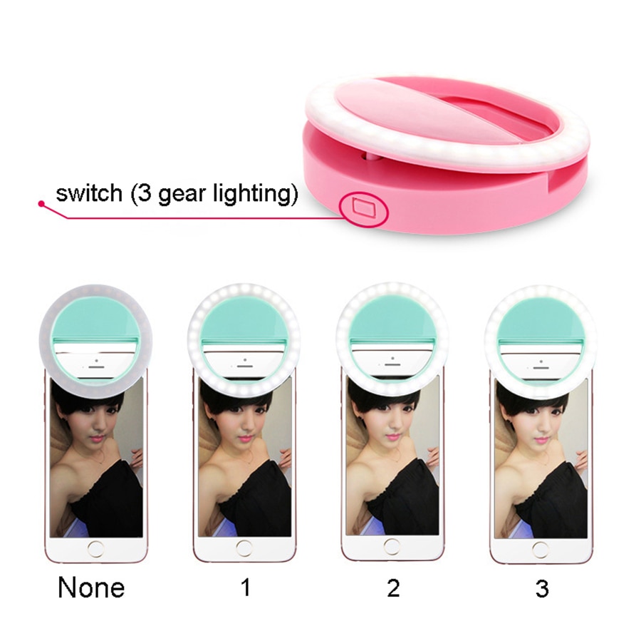Universele led-flitser voor fotografie, selfieverlichting, lichtgevende lamp, nachtlampje voor iphone  se 5, 6, 6s plus, lg, samsung, htc, lg
