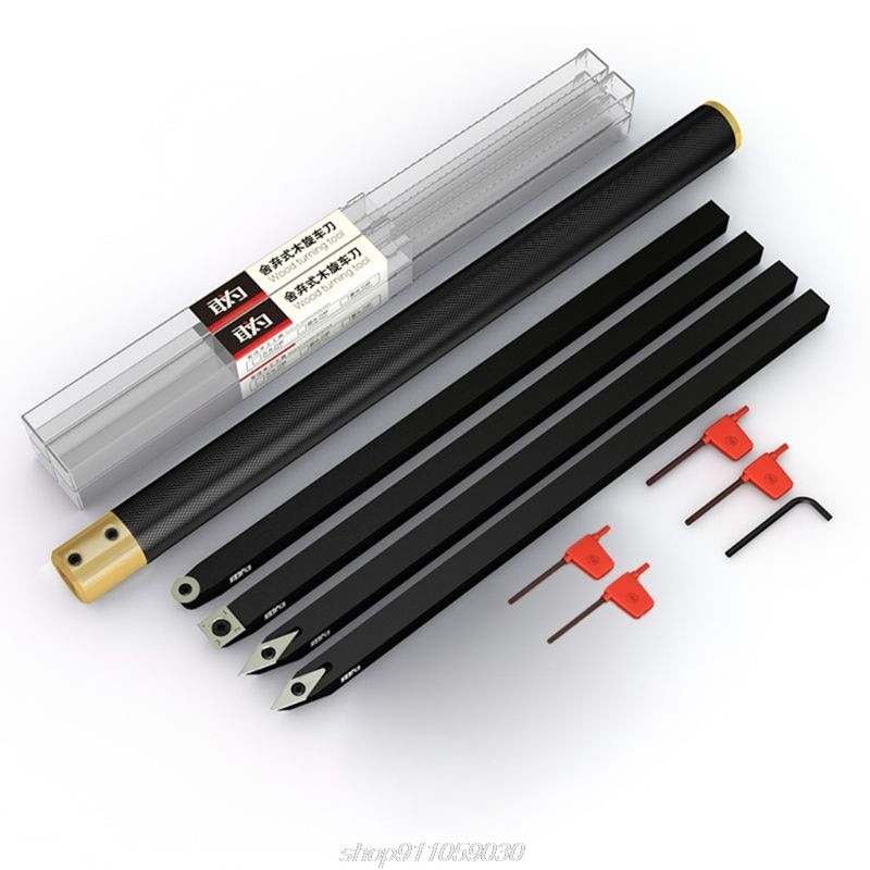 1Set Hollowing Wood Turning Tool Rotary Chisel Diamond Head Arbor R-shaped Knife for Lathe Woodworking Turning N26 20