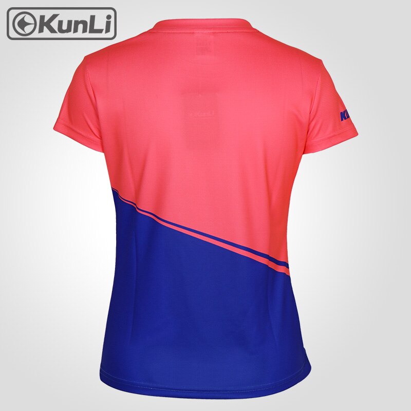 Kunli korte mouwen tennis shirt vrouwen outdoor sport badminton kleding running kleding T-shirt basketbal Volleybal shirt