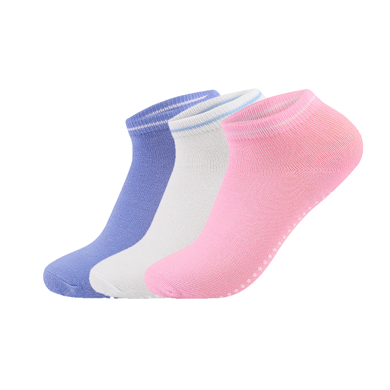 Lot De 4 Paires Chaussettes De Yoga Antidérapantes Femme - Coton, Poignées, Pour Pilates, Barre, Fitness