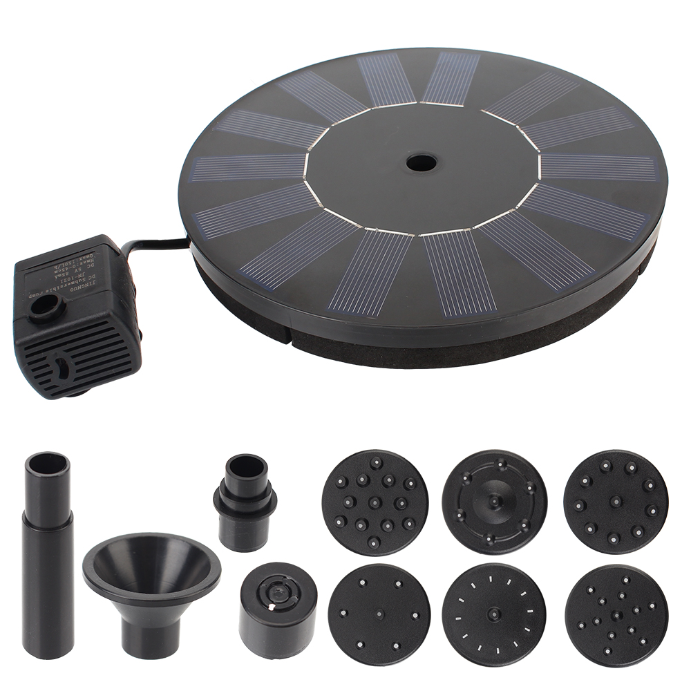 Solar Fountain Floating Garden Decoration Solar Panel Bird Bath Powered Fountain Pond Patio Garden Waterfall Fountain Pump: 16cm