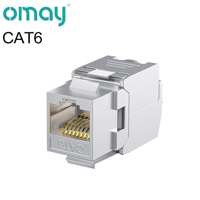 OMAY RJ45 CAT8 Cat7 CAT6A Tool-Less STP Shielded Keystone Jack Module,Self-Locking CAT6 CAT5E Zinc Alloy Network Coupler Adapter: WHITE / 2m