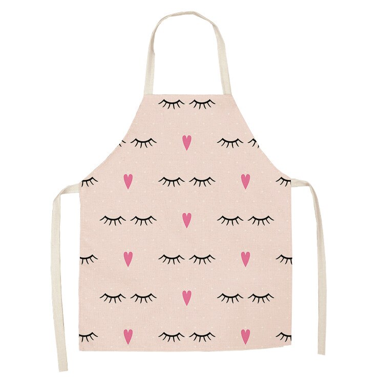Cils des yeux imprimés maison cuisine tablier propre imperméable à l'eau résistant à l'huile tablier enfants hommes femmes Chef cuisine Aprons53-65cm: ILW-0006-05