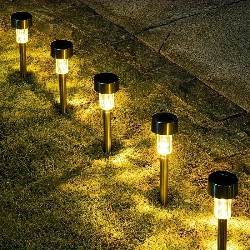 Led solar caminho luzes do gramado ao ar livre ip65 à prova dip65 água lanterna decoração lâmpadas para jardim passarela caminho garagem pátio quintal gramado