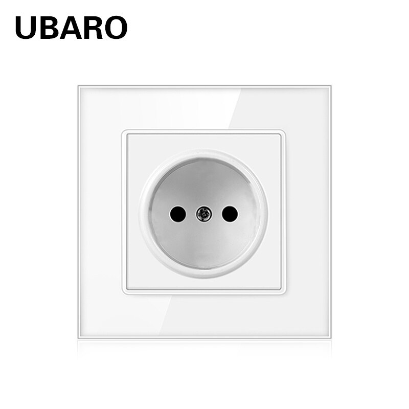 UBARO-Panel de cristal de lujo, enchufe de pared oculto eléctrico, tipo AC100-250V, 86, 16A: ES-86-W1