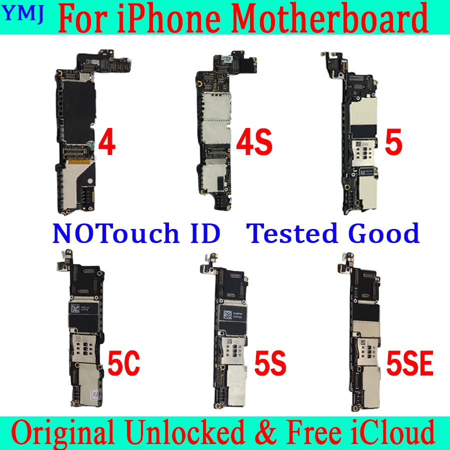 Per iphone 4 4S 5 5C 5S SE Scheda Madre senza Touch ID, sbloccato originale per il iphone 5 5S Mainboard NO Touch ID con il Sistema IOS