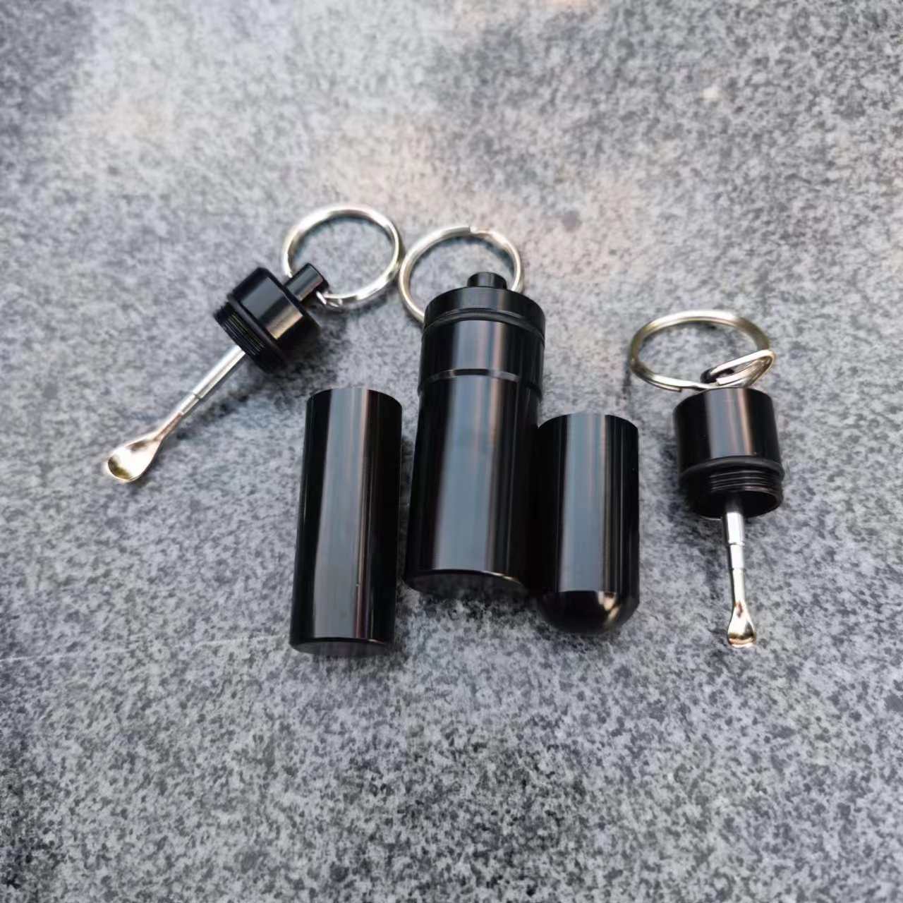 3 pcs color metal bottle (with retractable spoon) storage container Metal bottle in multiple colors
