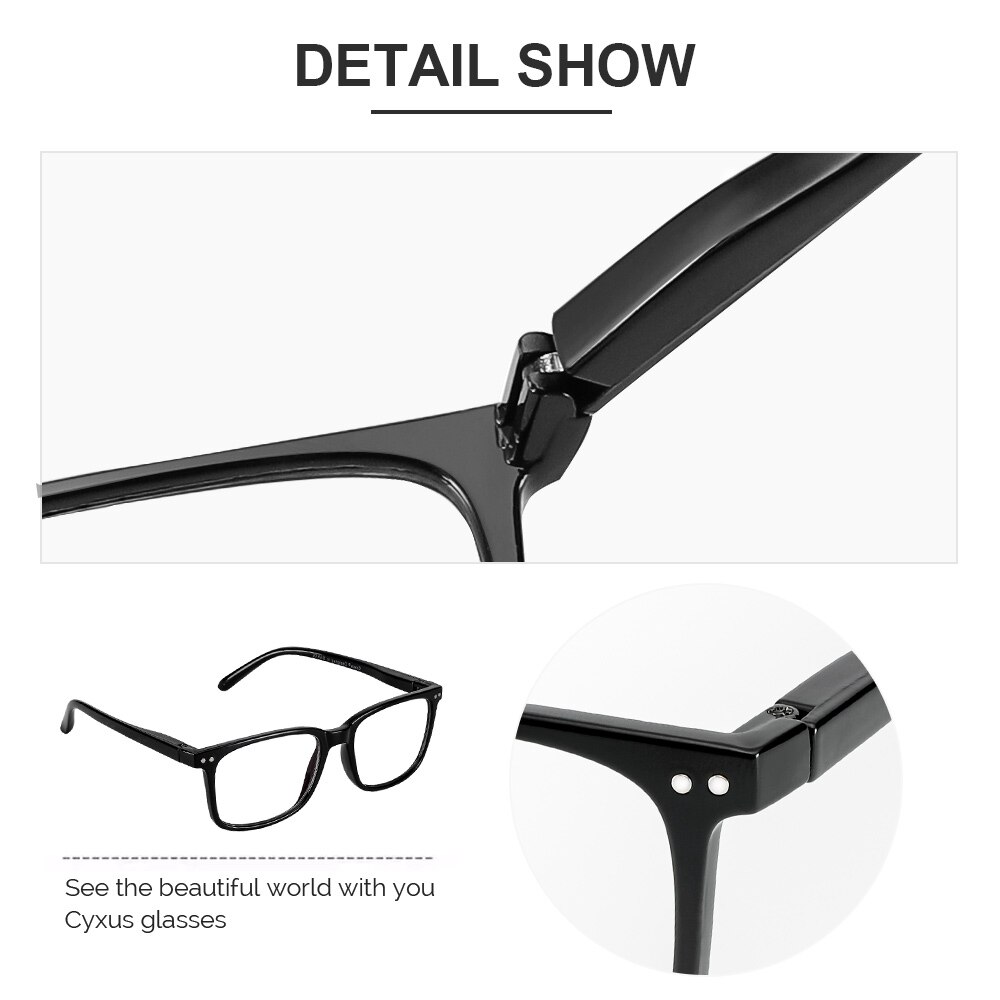 Cyxus, gafas de ordenador antiluz azul para bloquear el dolor de cabeza, lentes transparentes para juegos, gafas Unisex (hombres/mujeres) 8302