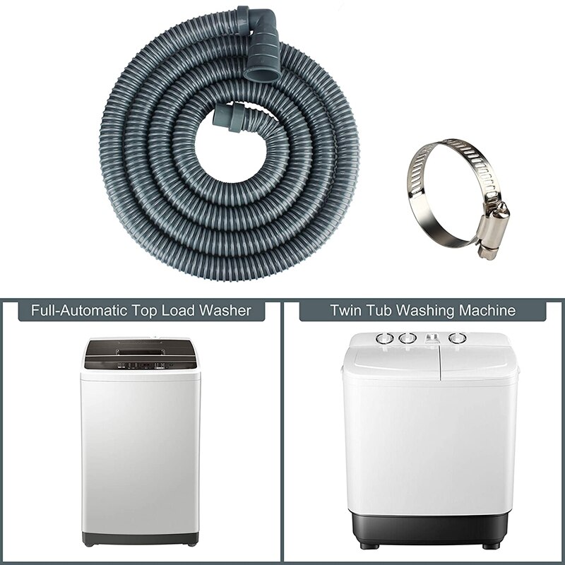 Universal Washing Machine Drain Discharge Hose Thick Rubber, Fits Many Washing Machine Drain Discharge Outlets