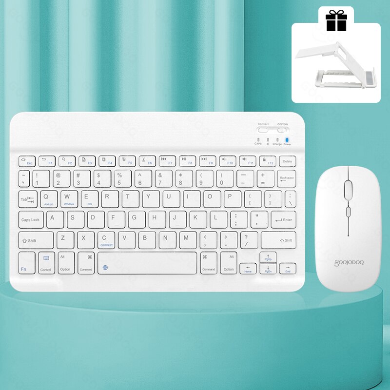 Bluetooth Keyboard For iPad Pro11 Mini Bluetooth Teclado Wireless Keyboard and Mouse For Samsung Xiaomi Touchpad iPad Keyboards: White English