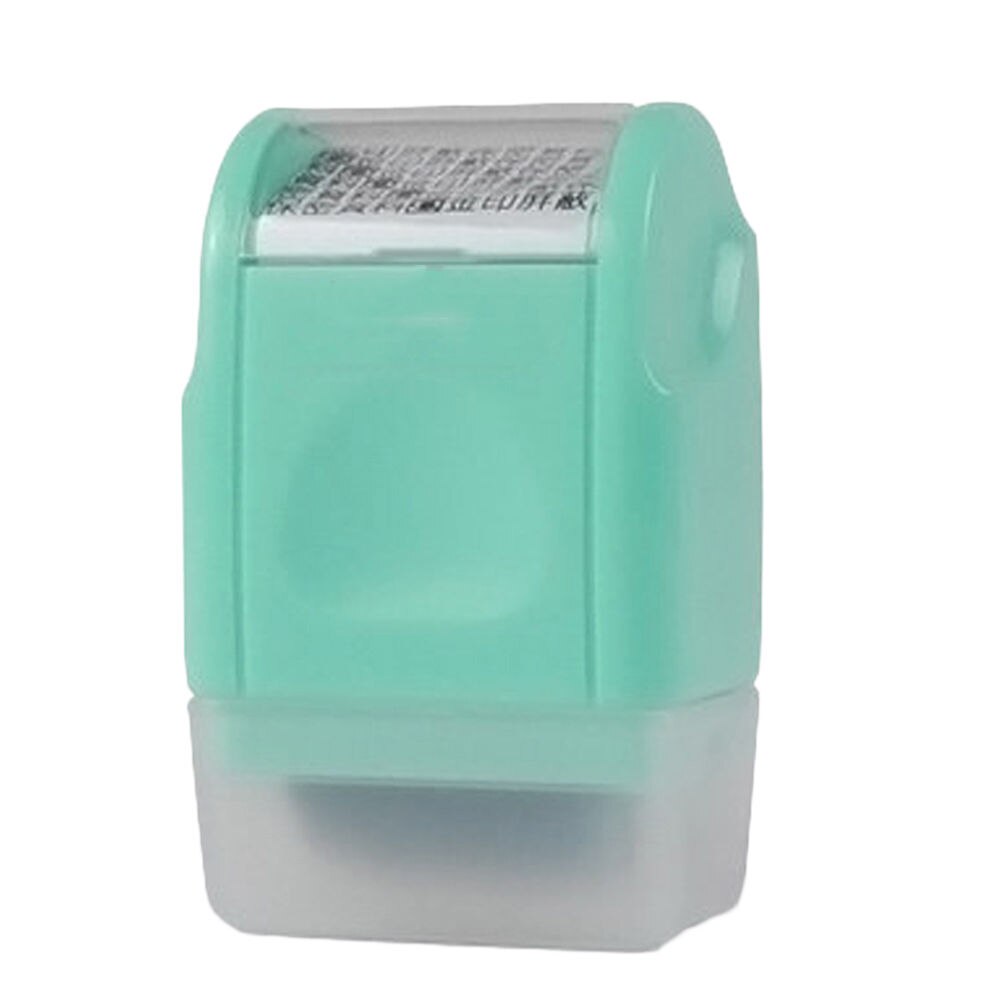 Guard Your ID Mini Roller stamp self-Inking Stamp Messy Code Security Identity Theft Protection Seal: Green