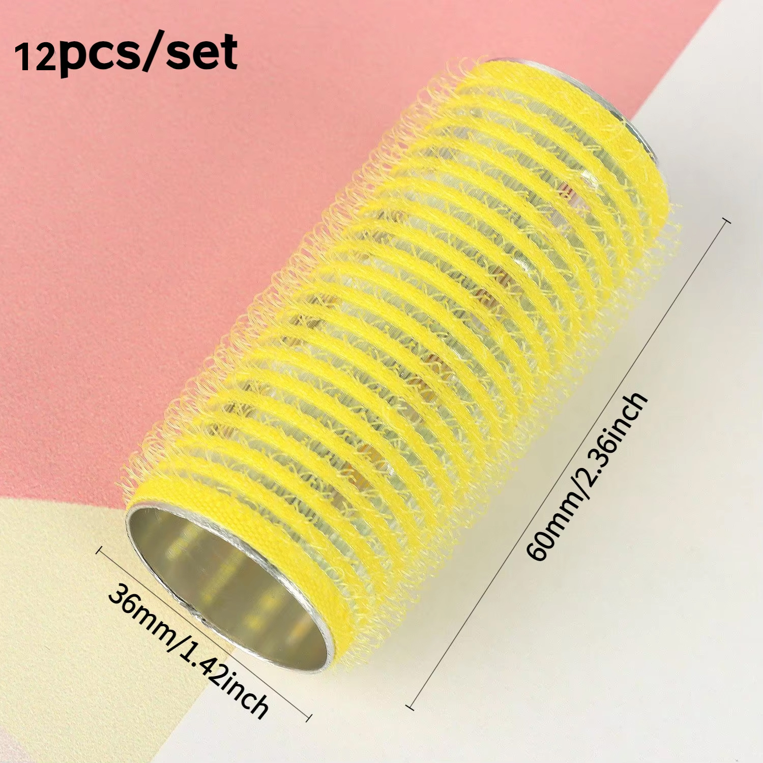 12 rulos de pelo autoagarre, rulos de pelo térmicos de aluminio para rizos de volumen y todo el día, para cabello corto, medio y largo: Verde