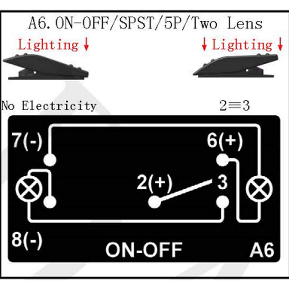 20A 12V Rocker Switch with Dual Blue LED Light Bar Waterproof SPST 5Pin ON-OFF Momentary Horn Switch for Marine Boat Trucks Car