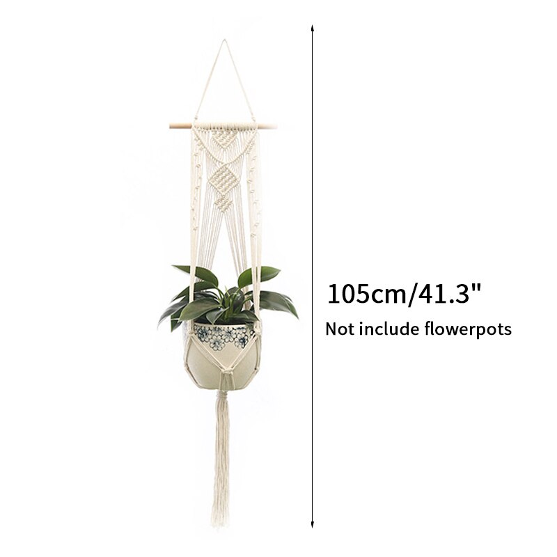 Cintres En Macramé Faits à La Main En Corde De Coton Pour Pots De Fleurs Pour Interieur Ou Exterieur Jardin Balcon Terrasse Decoration De Plafond