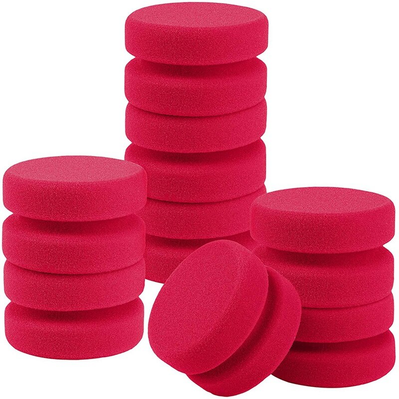 8 Pack Paint Sponge Applicator Detail Sponge Paint Round Wax Applicator Tire Shine Applicator (Red): Default Title