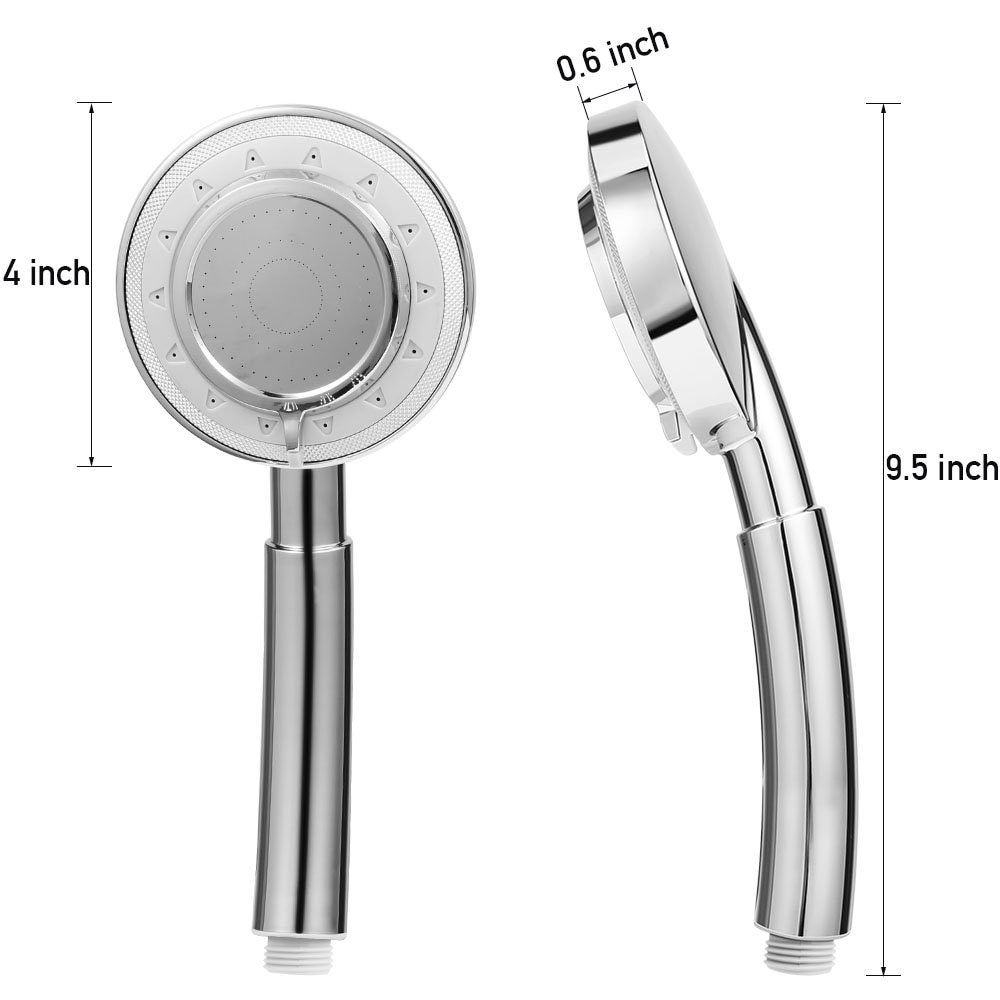 Water saving Shower head High Pressure Boosted Bathroom Handheld Showerhead Shower 3 Spray Settings with Stainless Steel Plated