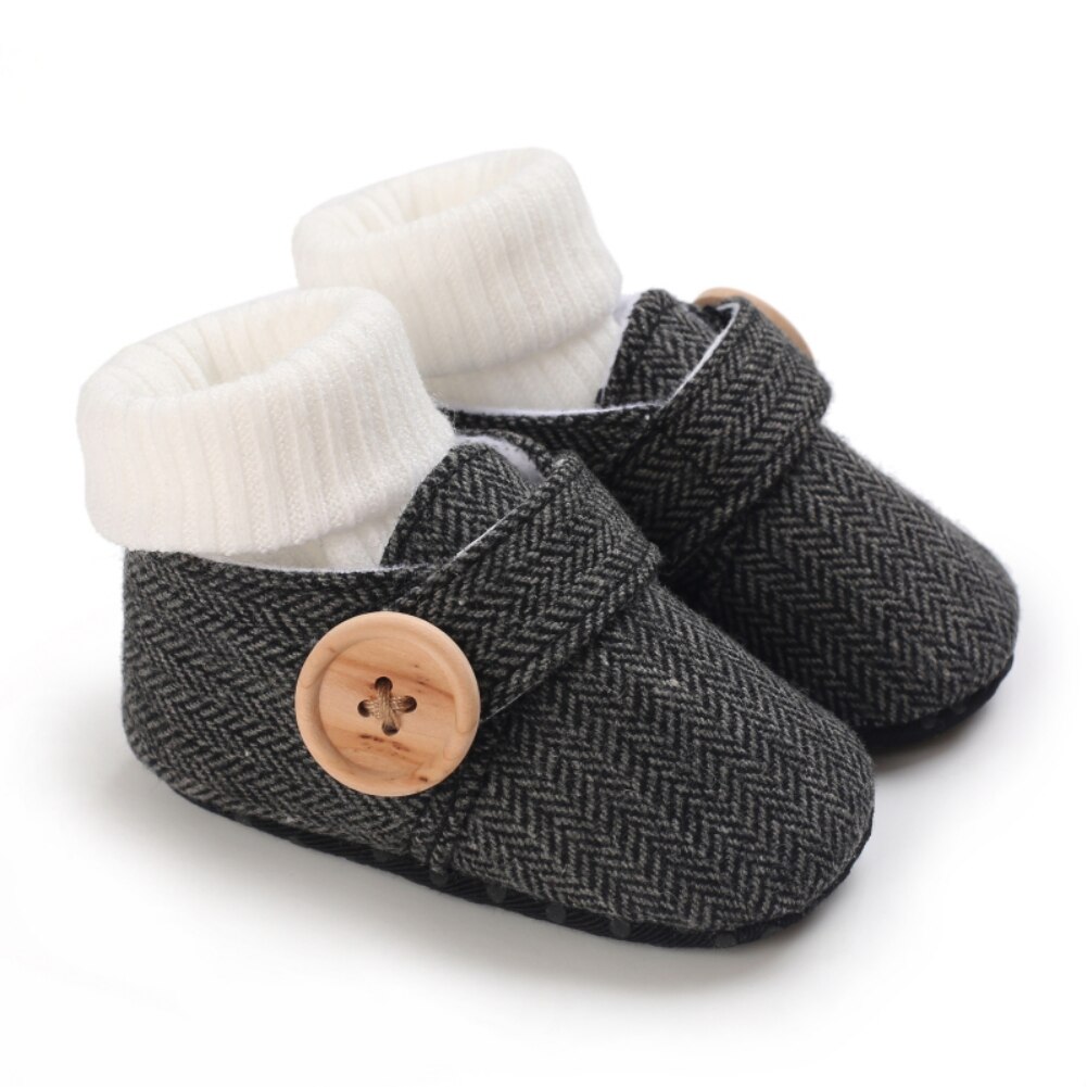 Weixinbuy Infant Buckle Casual Prewalker Crib Shoes 0-18M Baby Soft Non-Slip Sole Sneakers Boys First Walkers with Socks