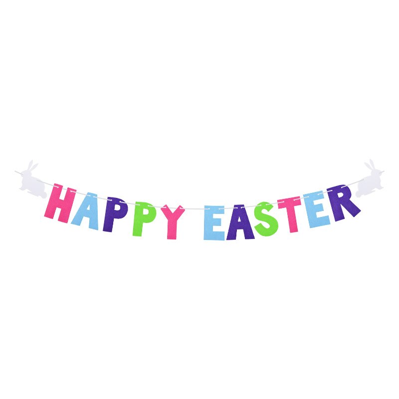 Happy Easter Letter bunting Paper Banner Hanging Garland Flags Easter Decorations Party Favors Photo Prop Festival Supplies: felt HE