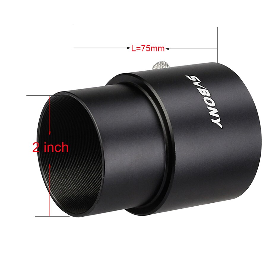 SVBONY SV158 75/90mm Metal 2 inch Telescope Eyepiece Extension Tube Adapter for Astronomical Telescopes Telescope Eyepiece Exten