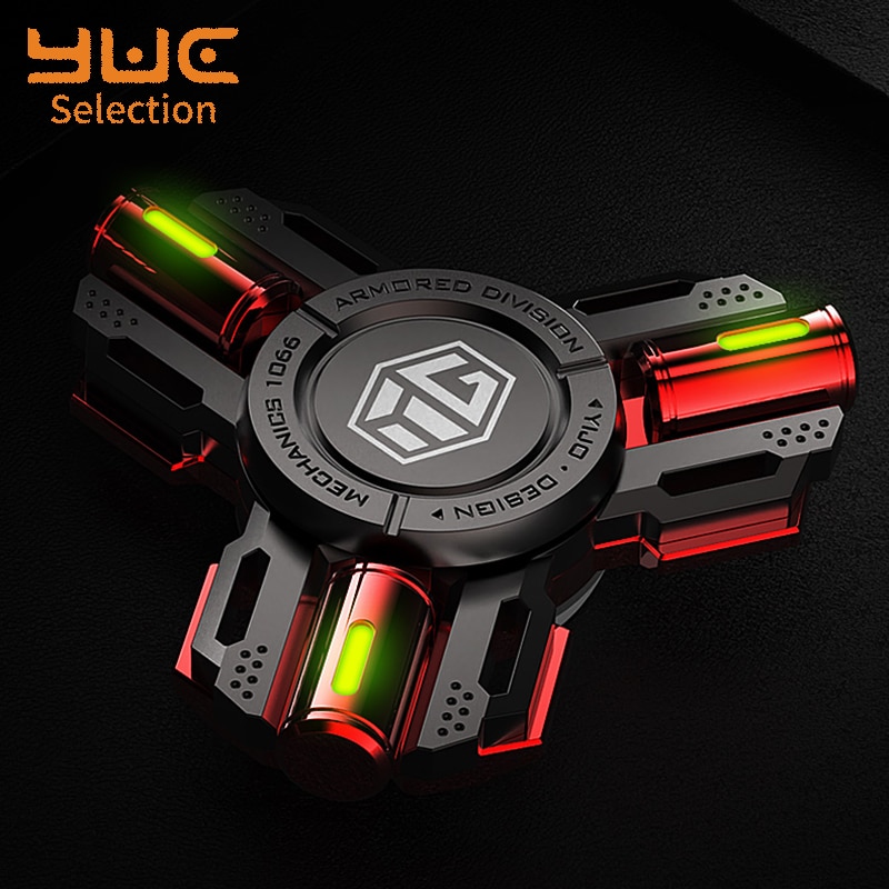 YUC LED Finger Spinner Light Hand Toys giocattoli antistress per adulti silenzioso R188 cuscinetto All Metal Fidget Spinner Glow giocattoli per ufficio